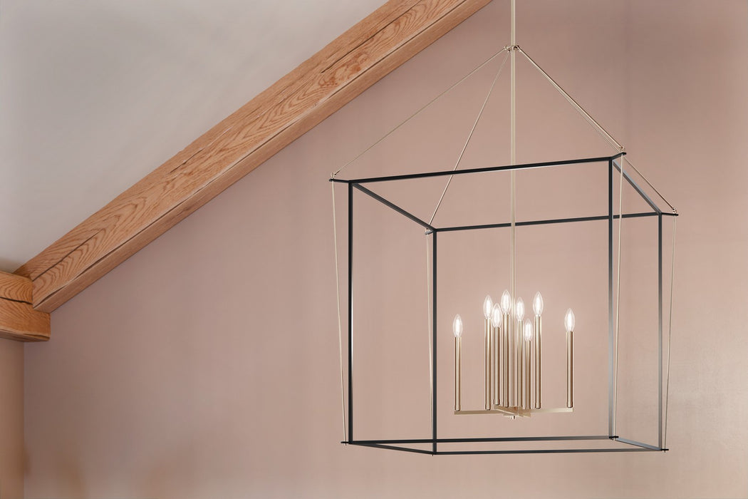 Kichler 52629PN Eight Light Foyer Pendant, Polished Nickel