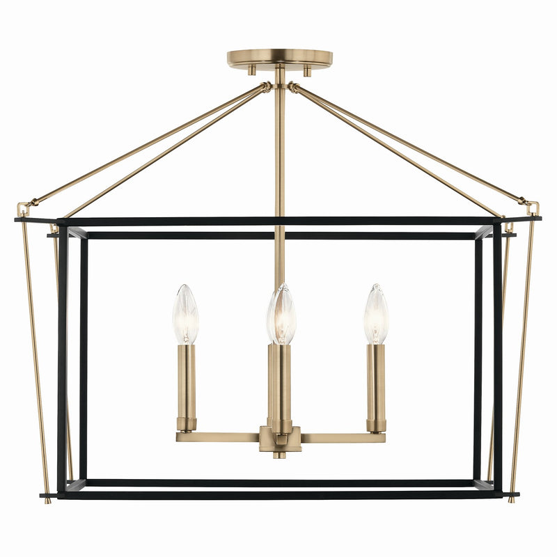 Kichler 52632CPZ Four Light Semi Flush Mount, Champagne Bronze