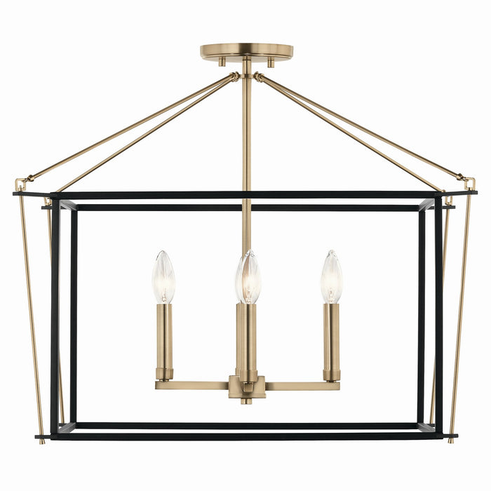 Kichler 52632CPZ Four Light Semi Flush Mount, Champagne Bronze