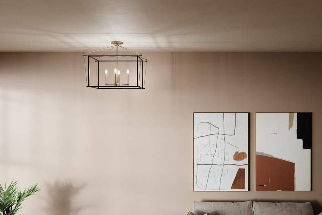 Kichler 52632CPZ Four Light Semi Flush Mount, Champagne Bronze