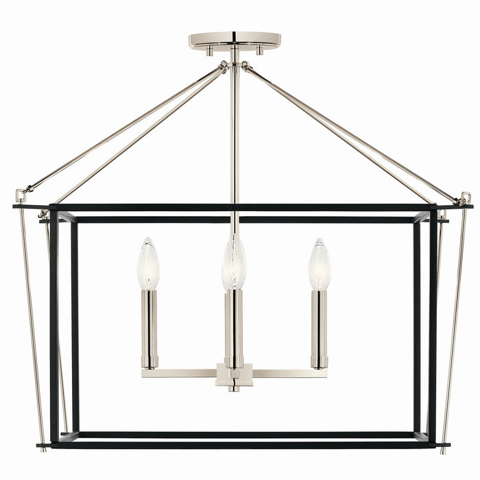 Kichler 52632PN Four Light Semi Flush Mount, Polished Nickel