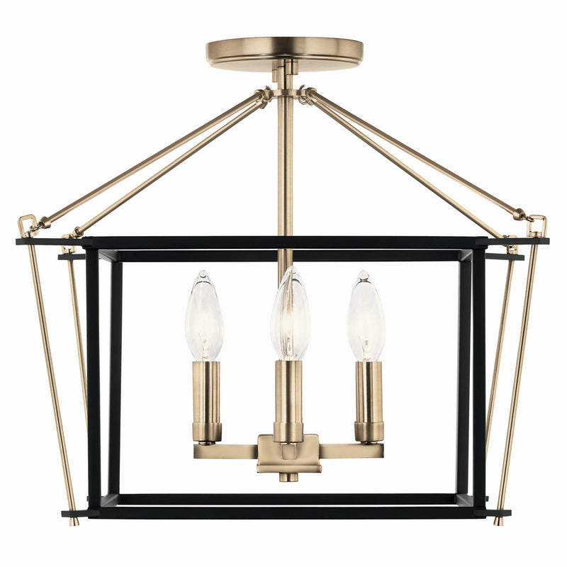 Kichler 52633CPZ Four Light Semi Flush Mount, Champagne Bronze