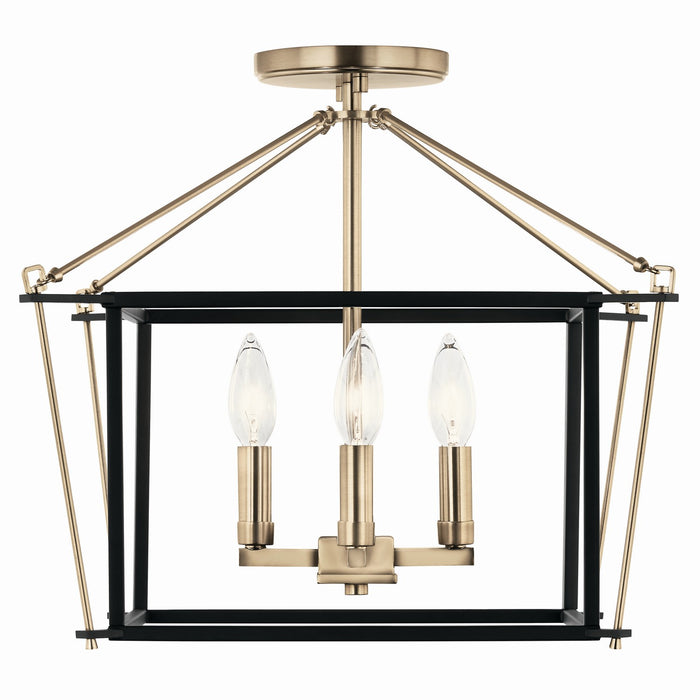 Kichler 52633CPZ Four Light Semi Flush Mount, Champagne Bronze