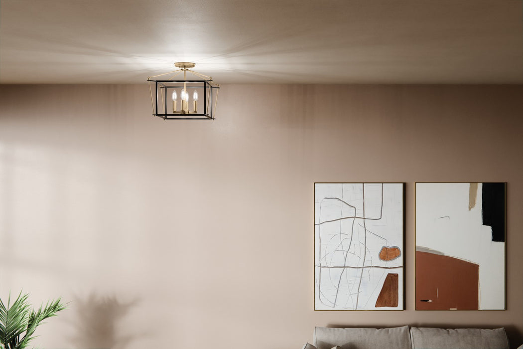 Kichler 52633CPZ Four Light Semi Flush Mount, Champagne Bronze
