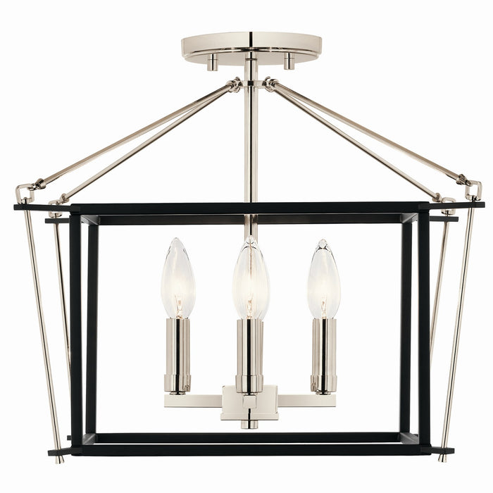 Kichler 52633PN Four Light Semi Flush Mount, Polished Nickel