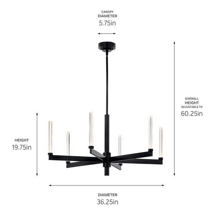 Kichler 52667BK LED Chandelier, Black