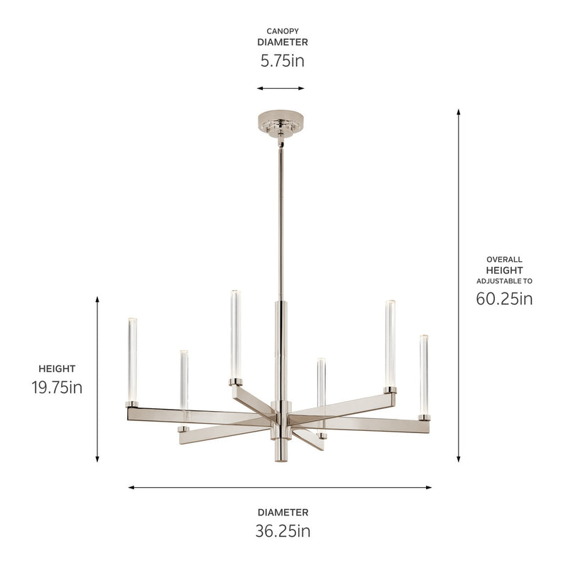 Kichler 52667PN LED Chandelier, Polished Nickel