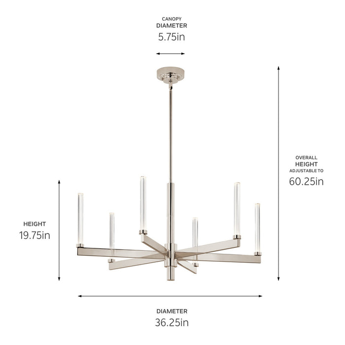 Kichler 52667PN LED Chandelier, Polished Nickel