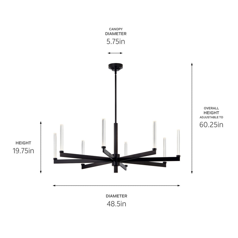 Kichler 52668BK LED Chandelier, Black