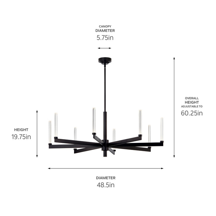 Kichler 52668BK LED Chandelier, Black