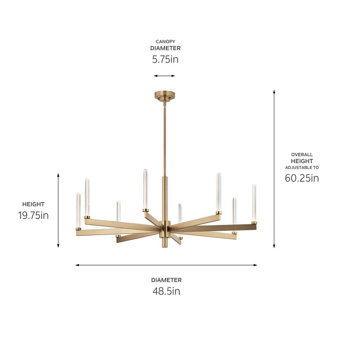 Kichler 52668CPZ LED Chandelier, Champagne Bronze
