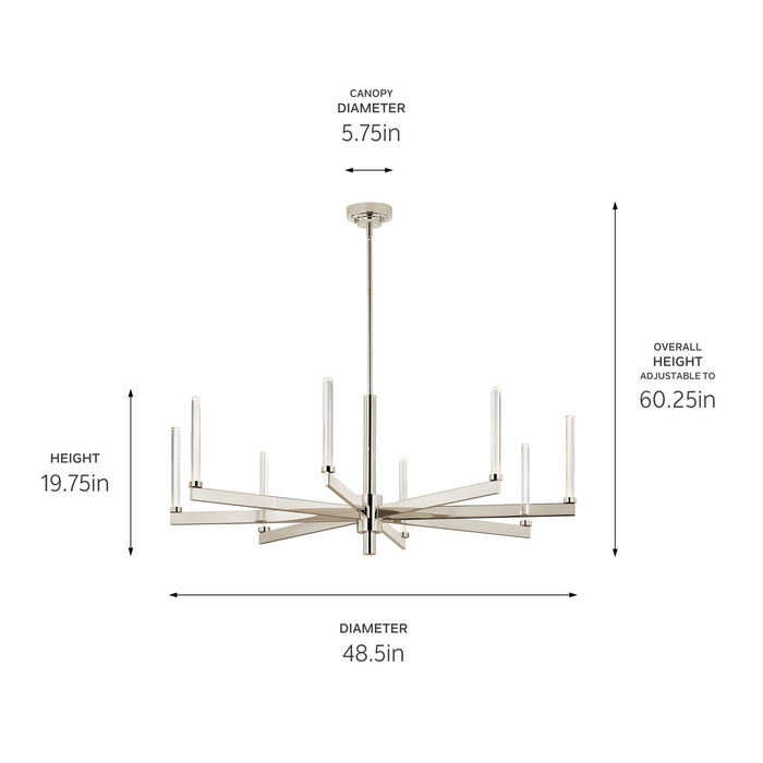 Kichler 52668PN LED Chandelier, Polished Nickel