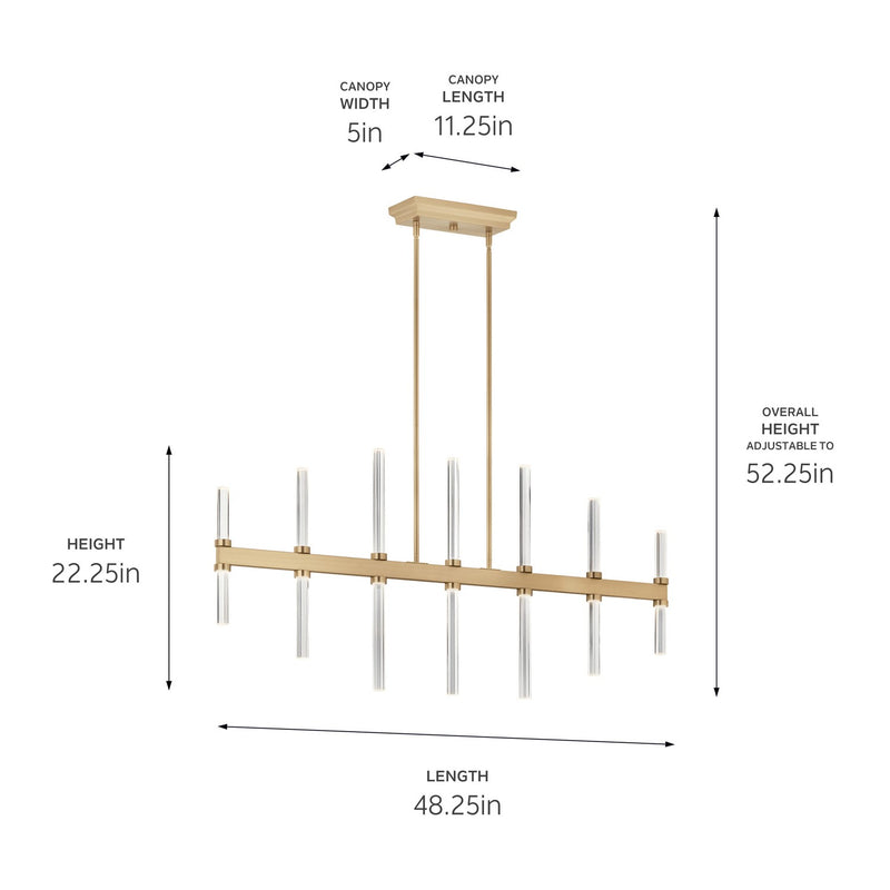 Kichler 52670CPZ LED Linear Chandelier, Champagne Bronze