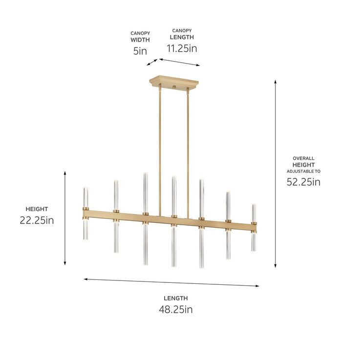 Kichler 52670CPZ LED Linear Chandelier, Champagne Bronze