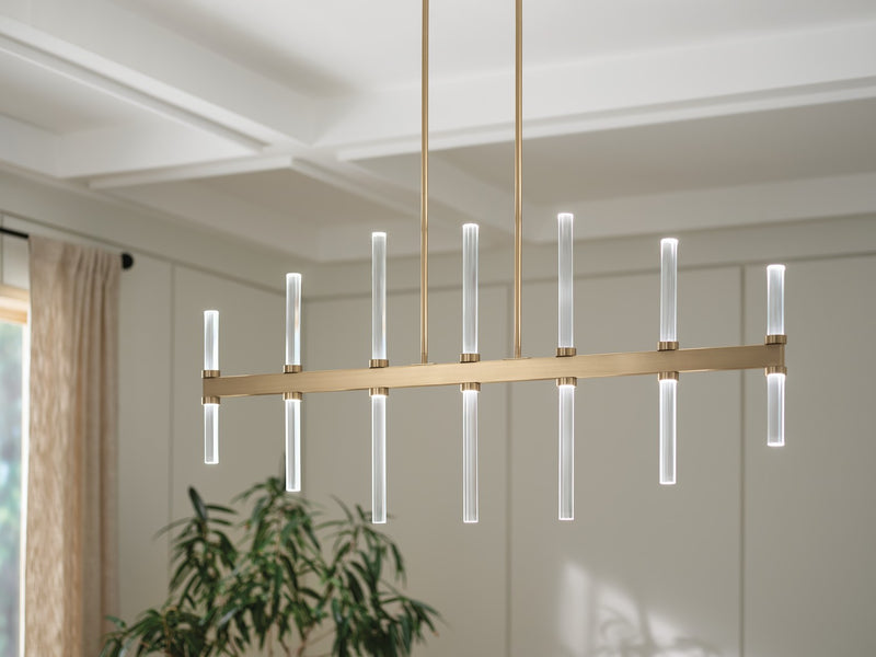 Kichler 52670CPZ LED Linear Chandelier, Champagne Bronze