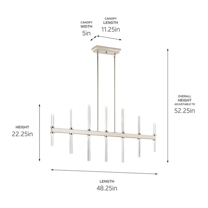 Kichler 52670PN LED Linear Chandelier, Polished Nickel