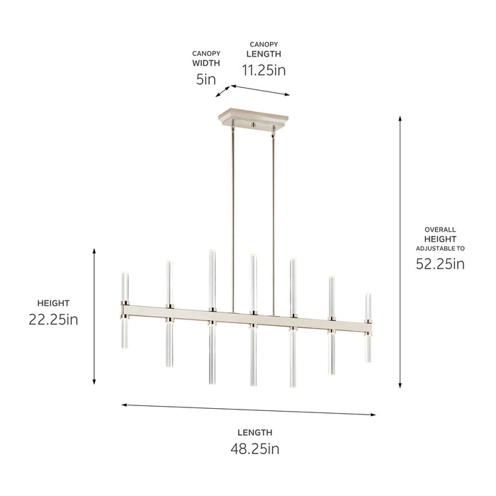 Kichler 52670PN LED Linear Chandelier, Polished Nickel