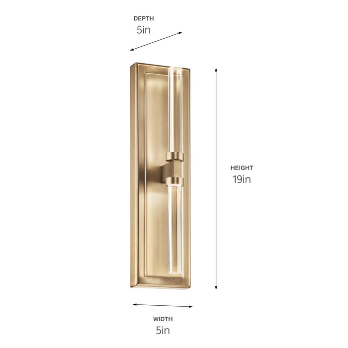 Kichler 52671CPZ LED Wall Sconce, Champagne Bronze