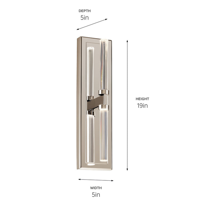Kichler 52671PN LED Wall Sconce, Polished Nickel