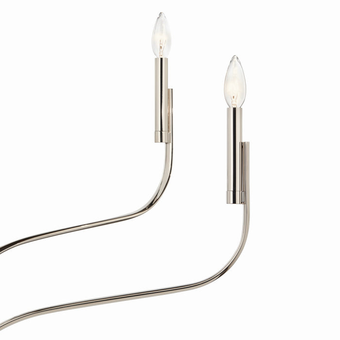Kichler 52673PN Six Light Chandelier, Polished Nickel