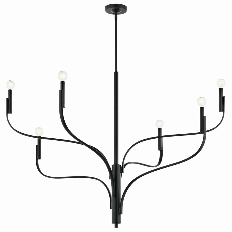 Kichler 52674BK Six Light Chandelier, Black