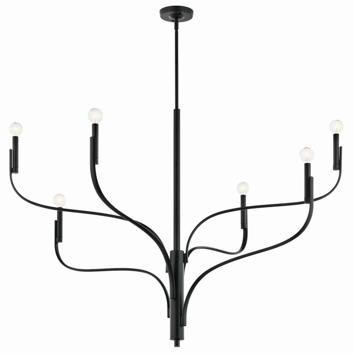 Kichler 52674BK Six Light Chandelier, Black