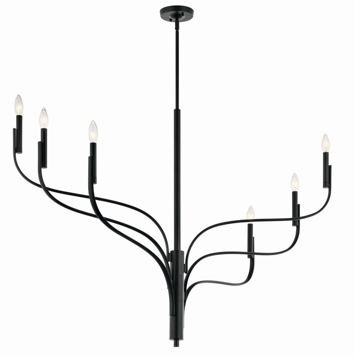 Kichler 52674BK Six Light Chandelier, Black