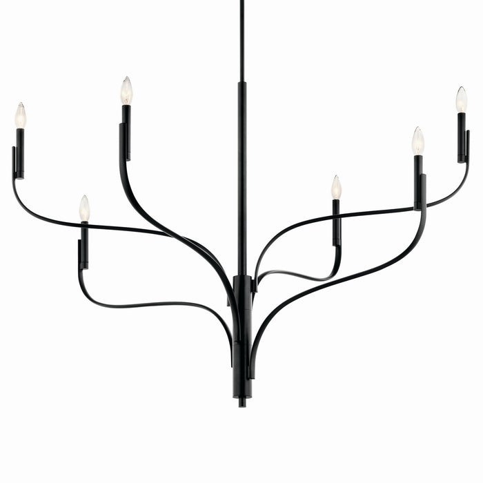 Kichler 52674BK Six Light Chandelier, Black