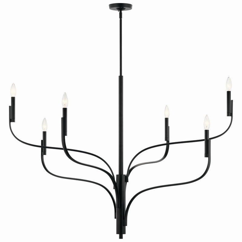 Kichler 52674BK Six Light Chandelier, Black