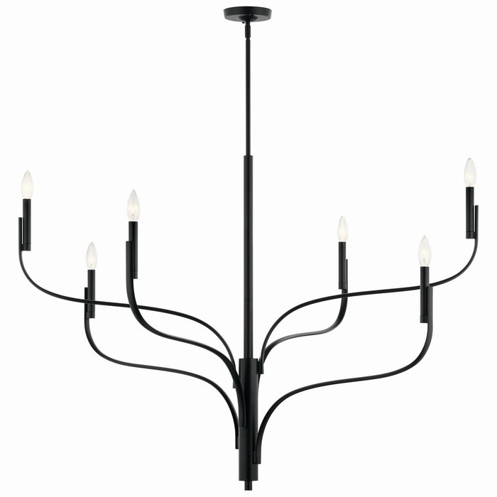 Kichler 52674BK Six Light Chandelier, Black