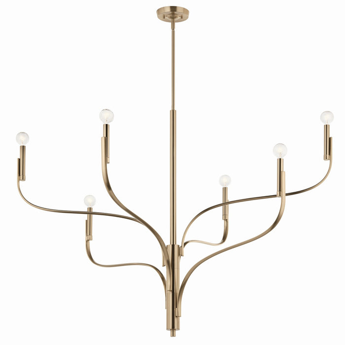Kichler 52674CPZ Six Light Chandelier, Champagne Bronze