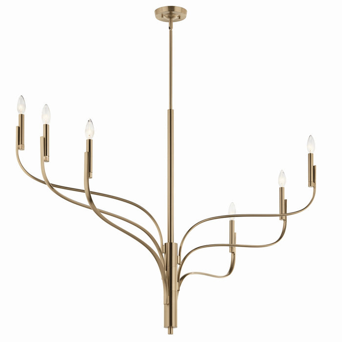 Kichler 52674CPZ Six Light Chandelier, Champagne Bronze