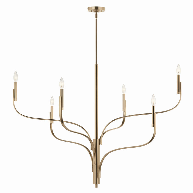 Kichler 52674CPZ Six Light Chandelier, Champagne Bronze