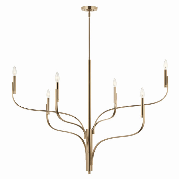 Kichler 52674CPZ Six Light Chandelier, Champagne Bronze