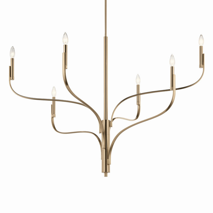 Kichler 52674CPZ Six Light Chandelier, Champagne Bronze
