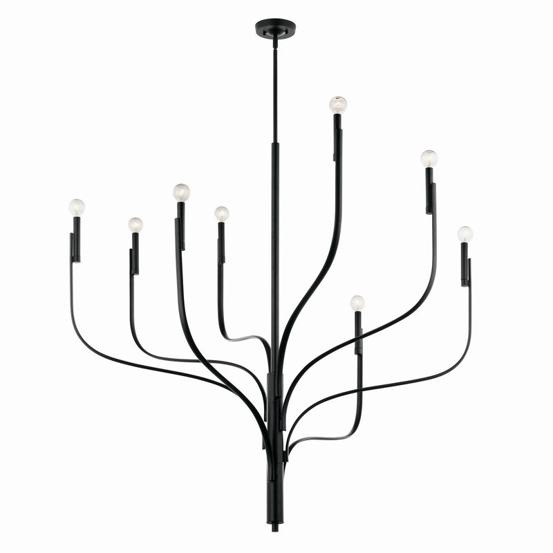 Kichler 52675BK Eight Light Chandelier, Black