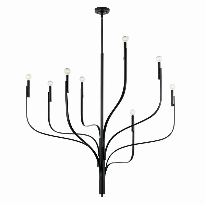 Kichler 52675BK Eight Light Chandelier, Black