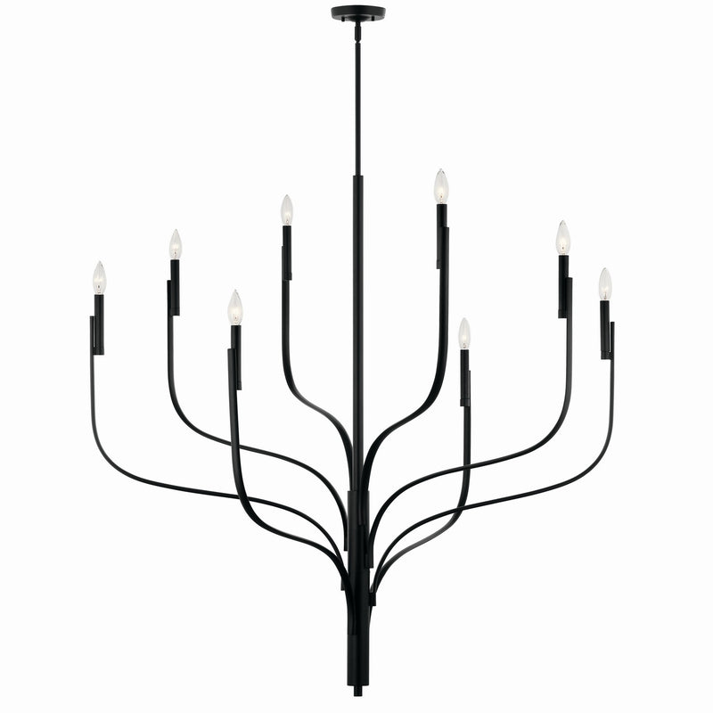 Kichler 52675BK Eight Light Chandelier, Black