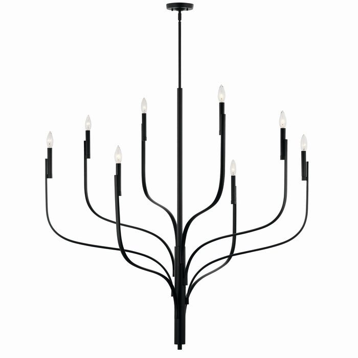 Kichler 52675BK Eight Light Chandelier, Black