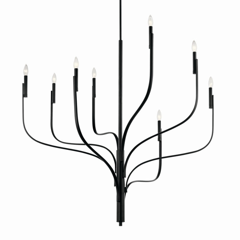 Kichler 52675BK Eight Light Chandelier, Black