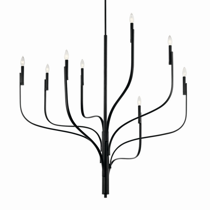 Kichler 52675BK Eight Light Chandelier, Black