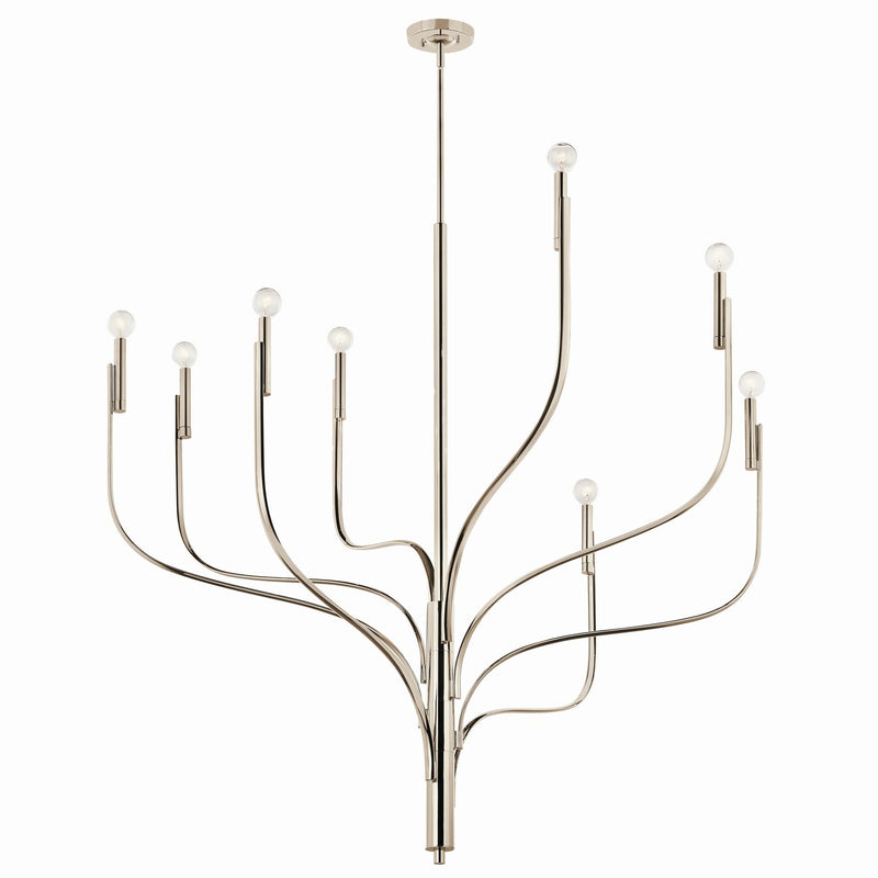 Kichler 52675PN Eight Light Chandelier, Polished Nickel