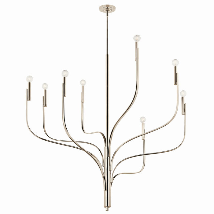 Kichler 52675PN Eight Light Chandelier, Polished Nickel