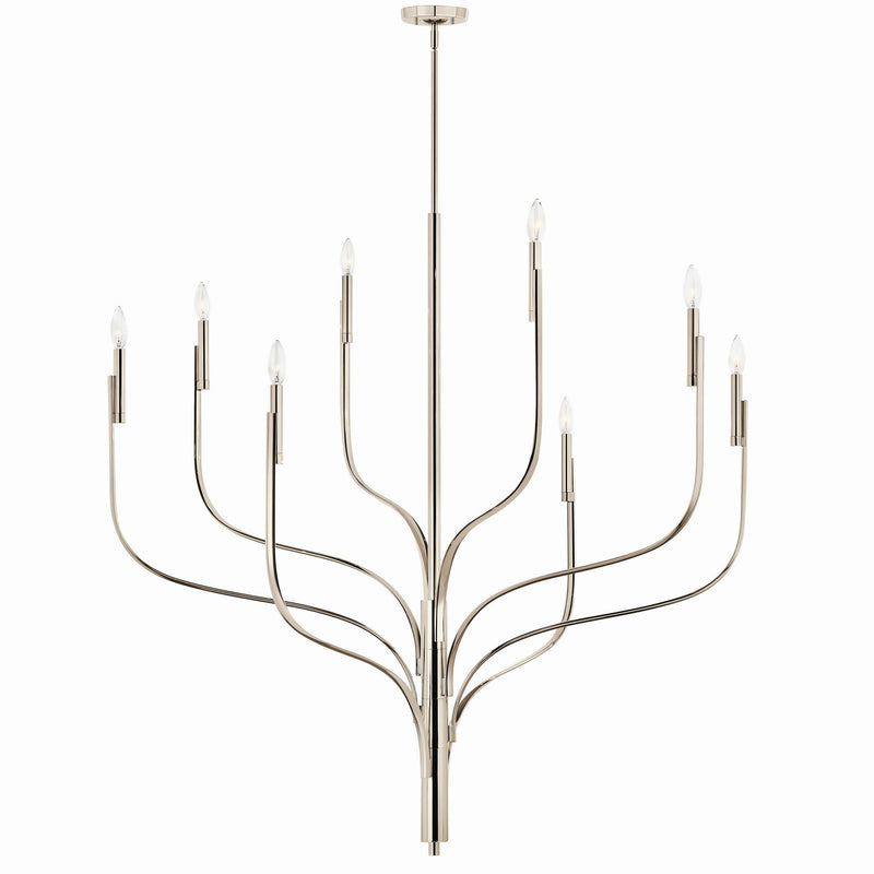 Kichler 52675PN Eight Light Chandelier, Polished Nickel