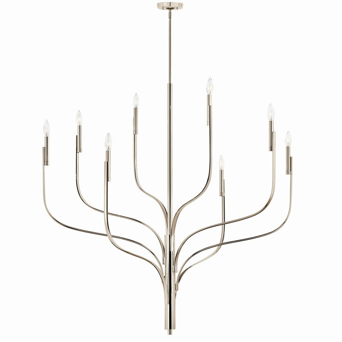 Kichler 52675PN Eight Light Chandelier, Polished Nickel