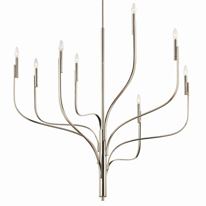 Kichler 52675PN Eight Light Chandelier, Polished Nickel