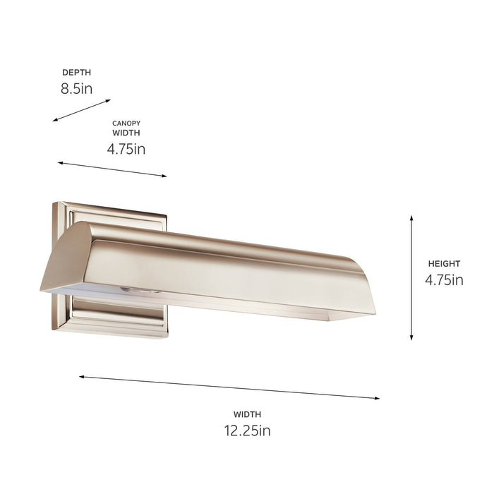 Kichler 52684PN LED Picture Light, Polished Nickel