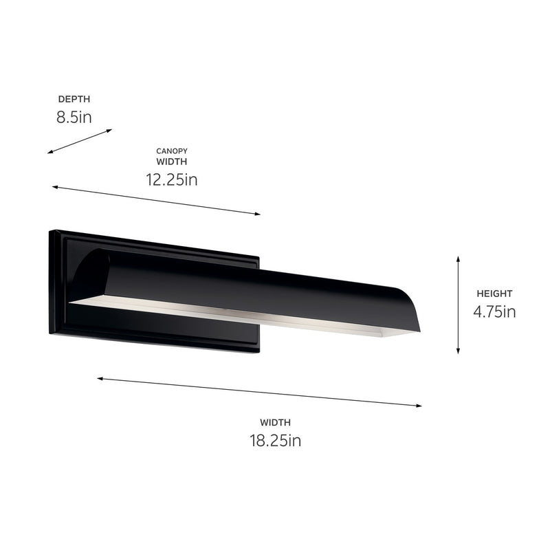Kichler 52685BK LED Picture Light, Black