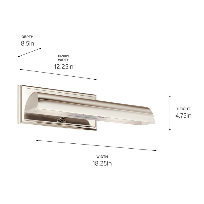 Kichler 52685PN LED Picture Light, Polished Nickel