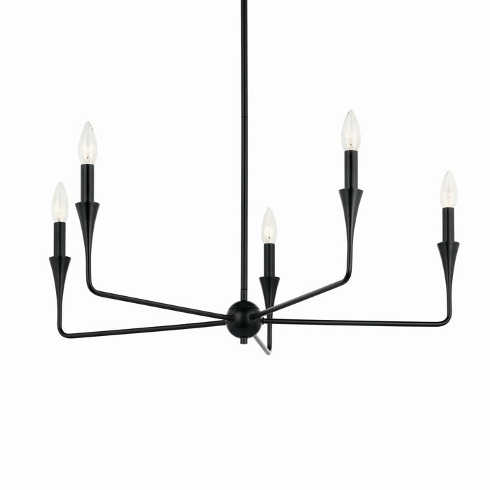 Kichler 52689BK Five Light Chandelier, Black